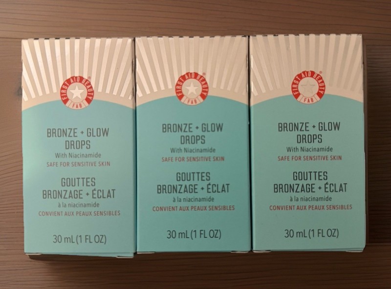Set of 2 First Aid Beauty BRONZE GLOW DROPS Niacinamide Serum 1 fl oz NEW