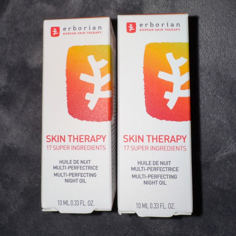 Set of 2! Erborian Skin Therapy Multi-Perfecting Night Oil (0.33 fl oz) NIB
