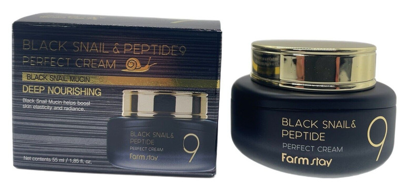 2x Farmstay BLACK SNAIL & Peptide9 PERFECT CREAM Deep Nourishing 1.85oz