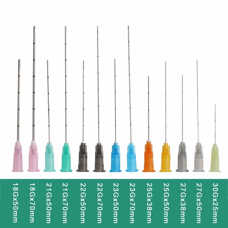 5-100pcs Disposable Cannula with Puncture, Blunt Tip for Fillers, FDA Listed