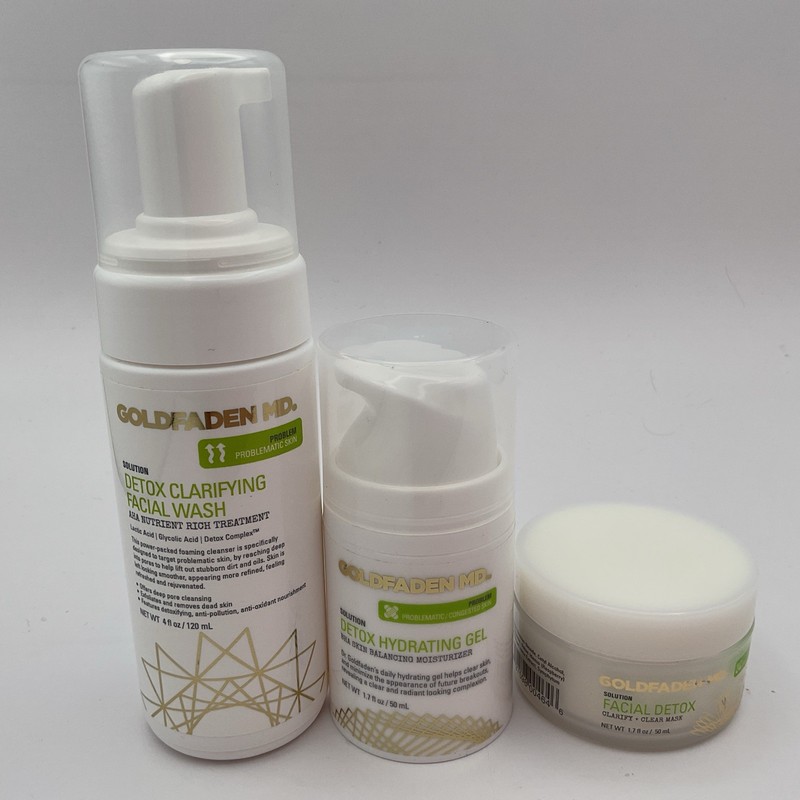 Goldfaden MD Detox Hydrating bundle facial wash Gel Moisturizer mask Full Size