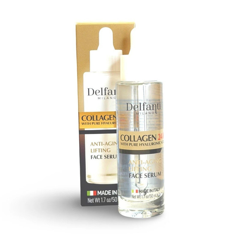Delfanti Milano Collagen 24 Face Serum Hyaluronic Acid Anti-Aging 1.7 oz