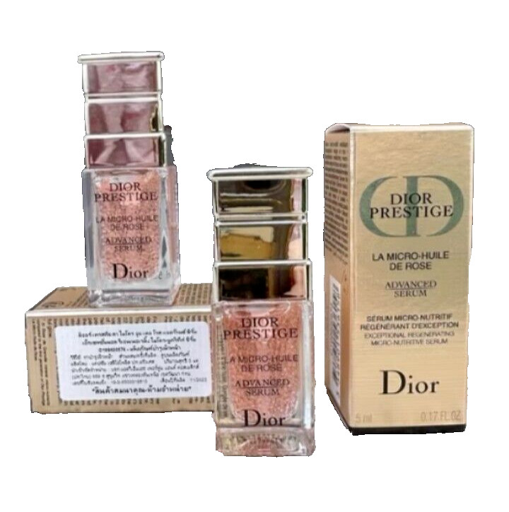 Lot of 2 Dior Prestige la Micro Huile de Rose Advance Serum 5mL/0.17oz Authentic