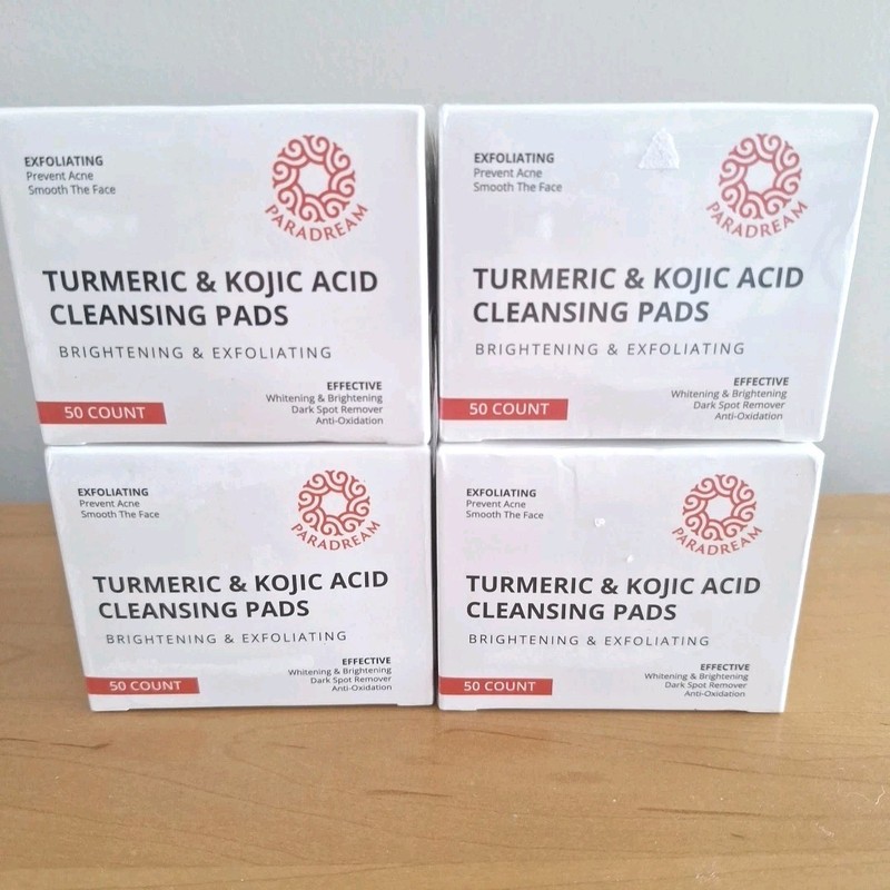 4 x PARADREAM TURMERIC & KOJIC ACID CLEANSING PADS 50 Ct Ea NEW Clean Pores 2027 gallery