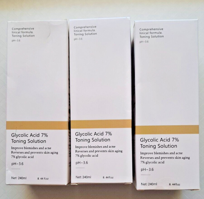 3-Pack Glycolic Acid 7% Toning Solution 8.44 oz EXP 1/27 NEW/SEALED