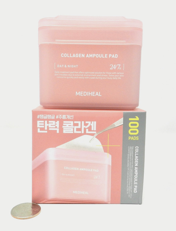 Mediheal Collagen Ampoule Pad 100 Pads Firming Elasticity Volume New in Box