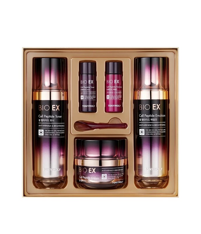 TONYMOLY Bio EX Cell Peptide Skincare Set Toner Emulsion Cream Anti-Aging Gift
