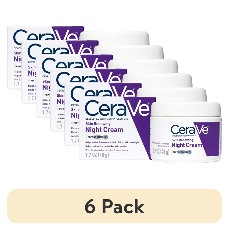 CeraVe Skin Renewing Night Cream, 1.7 oz (Pack of 6)