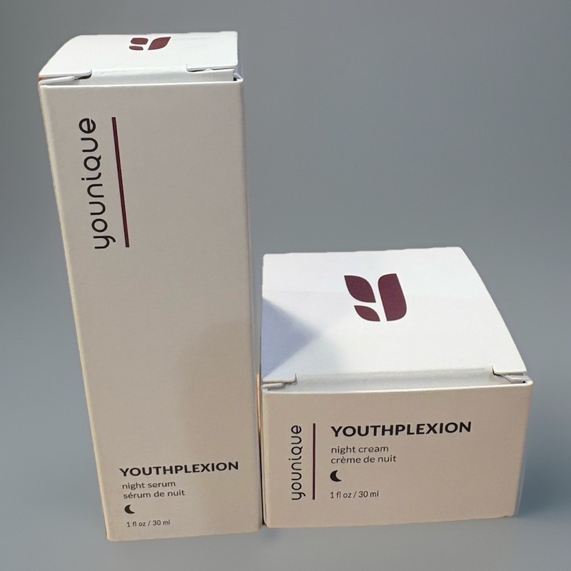 New, Sealed Younique Youthplexion Set: Night Cream And Serum (both 1oz /30ml)