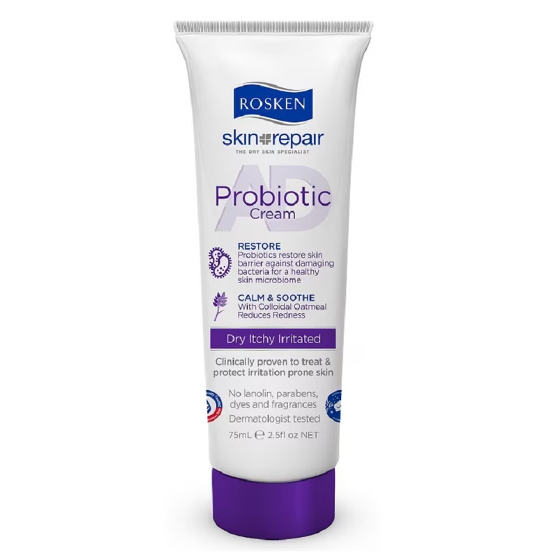 Rosken AD Probiotic for Dry Itchy Irritated Eczema Prone Skin 75ml FREE SHIPPING