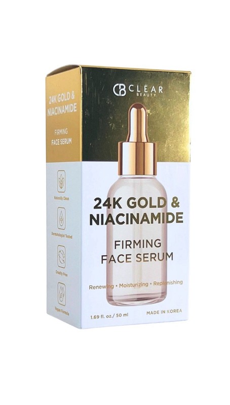 2X CB Clear Beauty 24k Gold & Niacinamide Firming Face Serum 1.69fl Oz (NIB) gallery