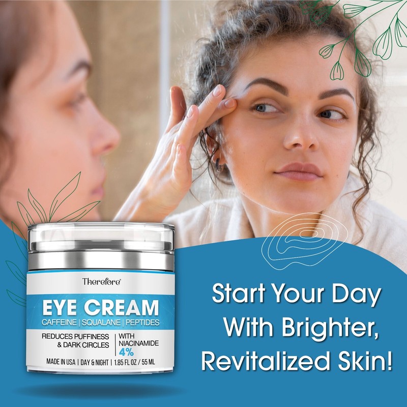 Eye Cream Caffeine Peptide Niacinamide Under Eye Puffiness Dark Circle 1.85oz gallery