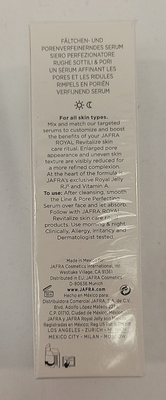 NEW JAFRA ROYAL REVITALIZE LINE & PORE PERFECTING SERUM VITAMIN A, 30 ML E FL OZ gallery