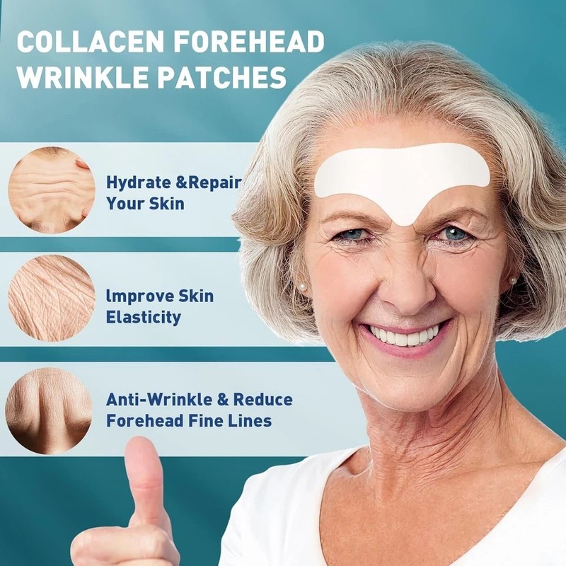 28 Pcs Forehead Wrinkle Patches - anti Wrinkle Facial Patches with Collagen and gallery
