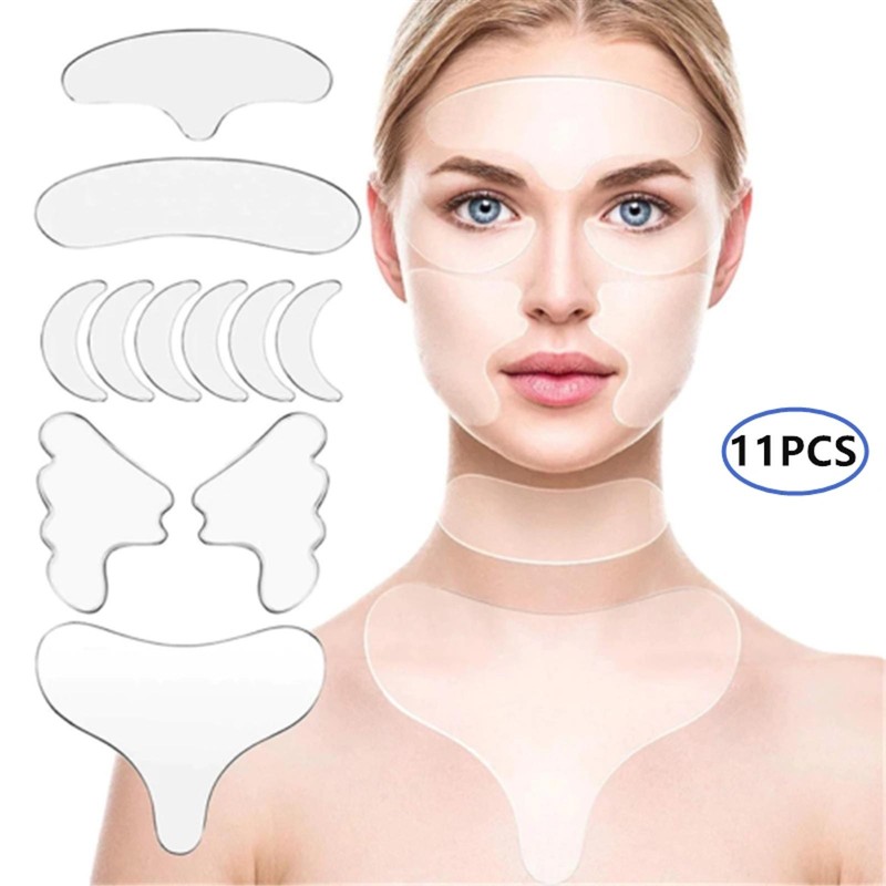 11Pack Silicone Anti-Wrinkle Face/Chest Pad Gift For Woman/All Type Skins