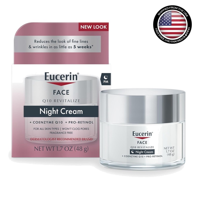Moisturizing Anti-Wrinkle Night Cream 1.7 Oz – Enriched with Q10 & Pro-Retinol