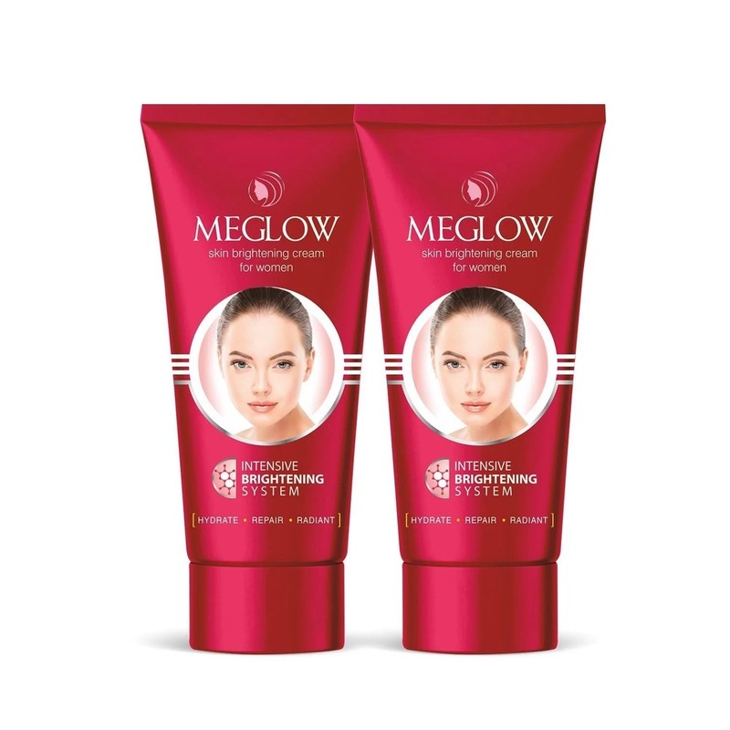 Meglow Skin Brightening Moisturizer Cream for Women – 2x30g, Even Tone