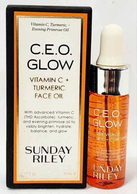 Sunday Riley CEO Glow Vitamin C + TURMERIC FACE OIL Primrose Skin .17 oz/5mL New
