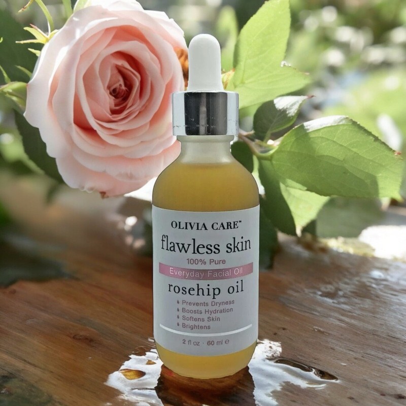 NEW! Olivia Care Flawless skin 100% Pure ROSEHIP OIL ANTIAGING FACIAL OIL 2 OZ gallery