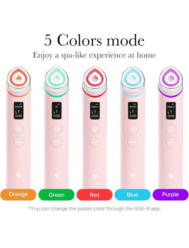 Medicine Age-R Booster Pro Pink ,(6 In 1)Real Glass Glow Beauty Massager