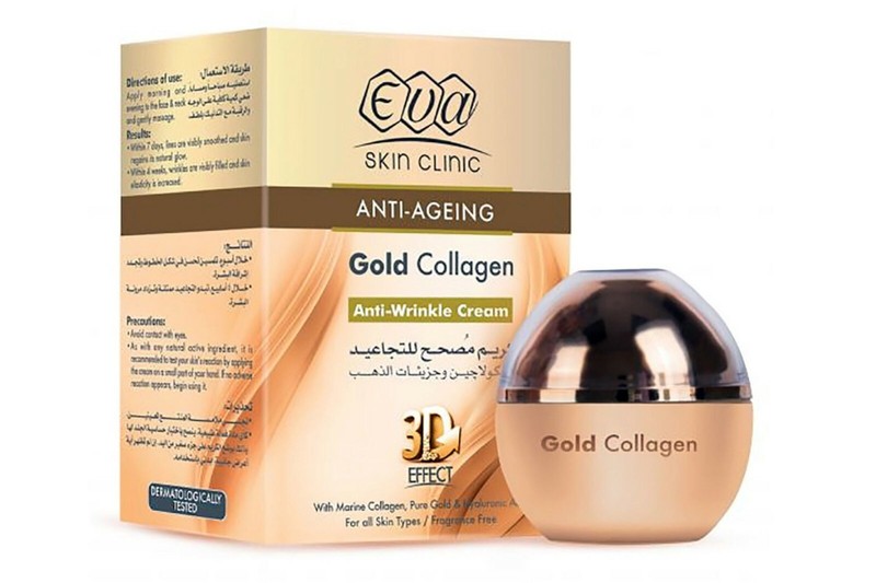 50ml. Eva Skin Clinic Anti Ageing Gold Collagen ANTI WRINKLE CREAM 3D Effect