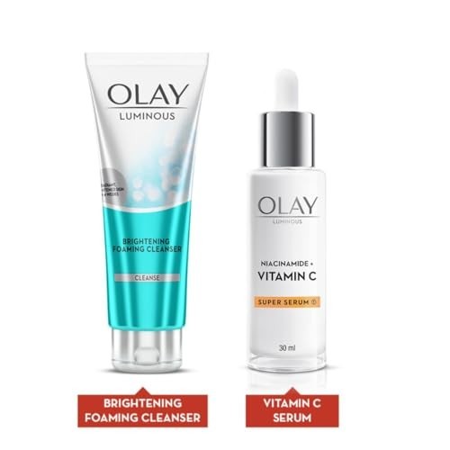Olay Vitamin C Kit Serum+Cleanser Pack of 2 Niacinamide Glow Even Tone Skincare