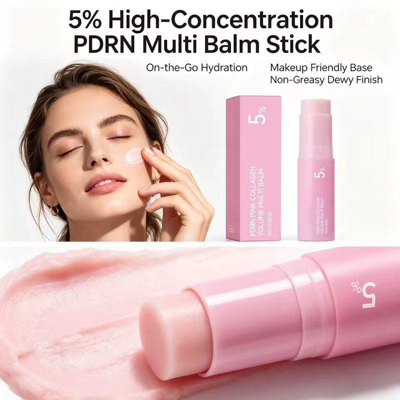 Korean Beauty Balm Stick Pink Collagen Multi Balm Hydrating Face Moisturizer