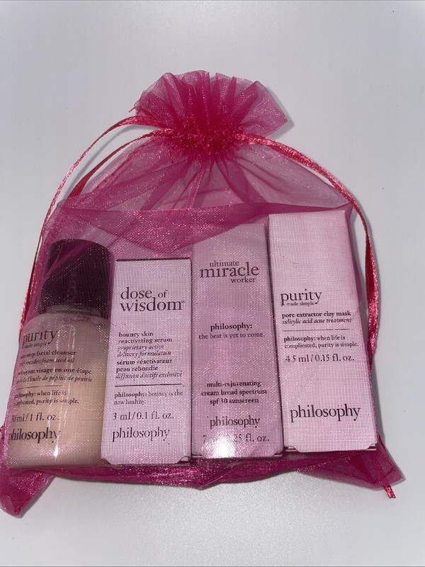 4Pc Philosophy Skin Sample Set~Purity Cleanser,Mask,Serum, Moisturizer SPF30 gallery