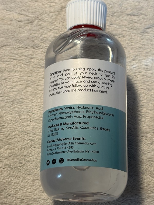 Hyaluronic Acid Serum 8 fl oz Senallis Cosmetics gallery