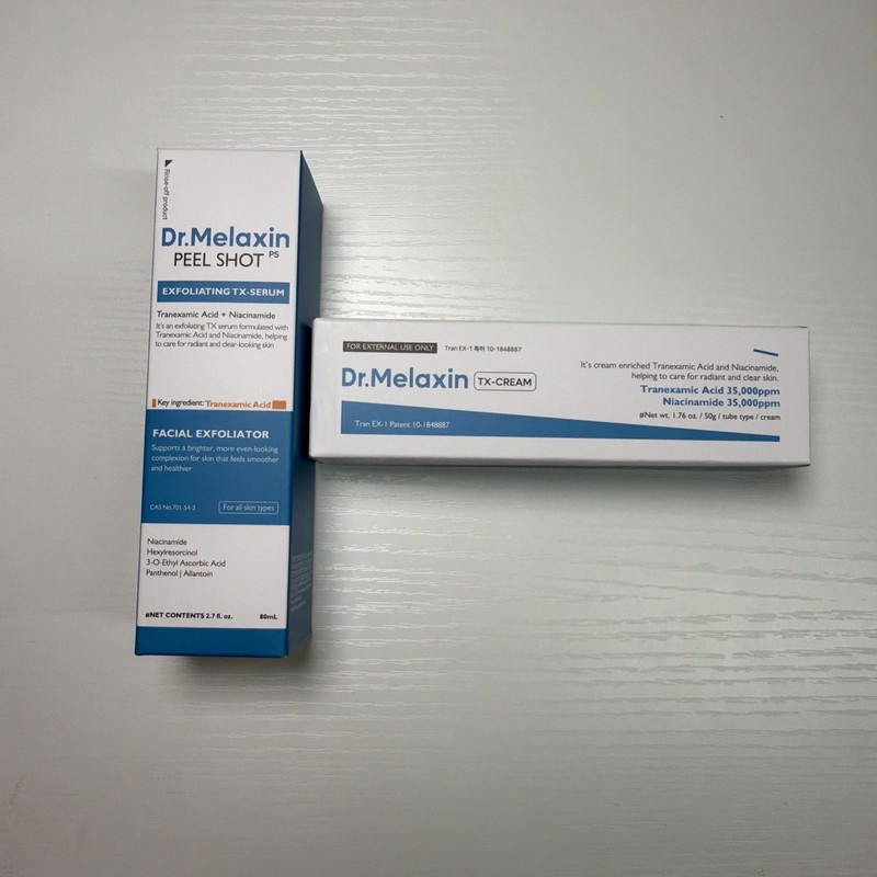 Dr Melaxin Peel Shot TX Serum TX Cream Tranexamic Acid Niacinamide Skincare Set
