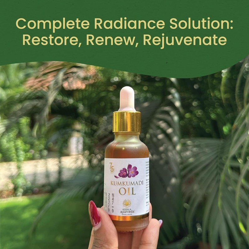 Kerala Ayurveda Kumkumadi Thailam Face Oil | Glowing Skin, Pigmentation 10ml x 1 gallery
