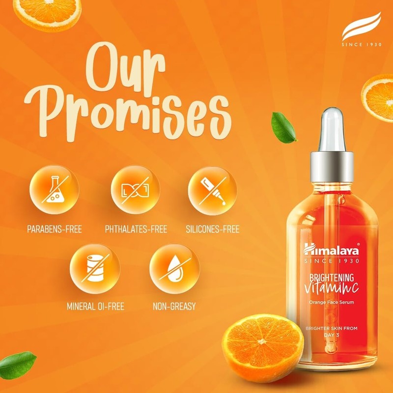 Himalaya Brightening Vitamin C Orange Face Serum Brighter Skin 15g pack of 2 gallery