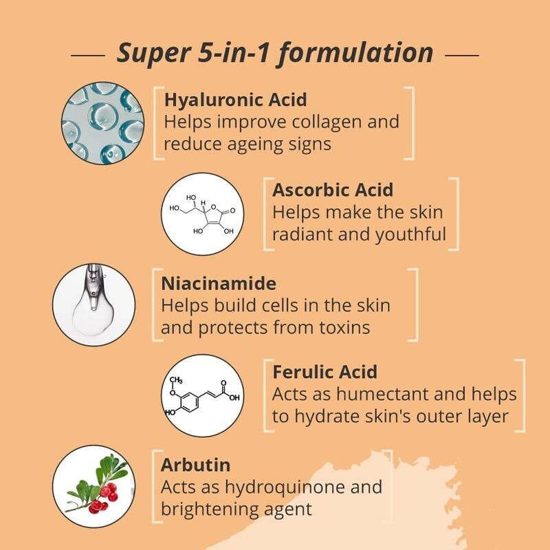 Nirvasa 20% Vitamin C Serum for Oily Skin With Hyaluronic Acid, Niacinamide 30ml gallery