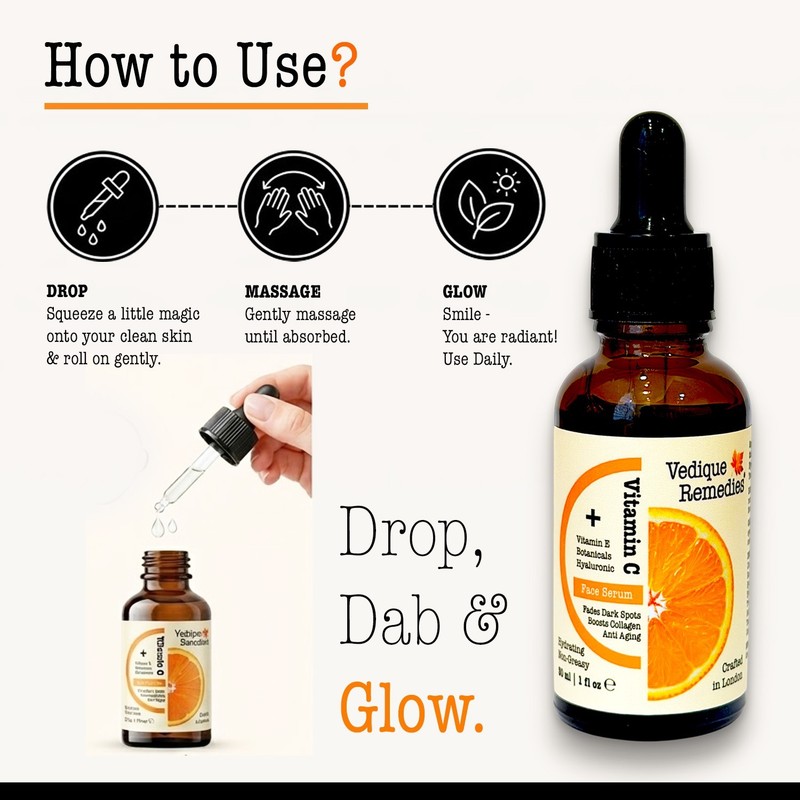Vedique Remedies Vitamin C Serum – Anti-Ageing Serum with Hyaluronic Acid gallery