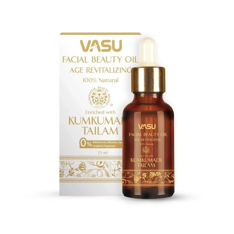 Vasu Facial Beauty Oil enriched with Kumkumadi Tailam Natural Face Oil 25 Ml