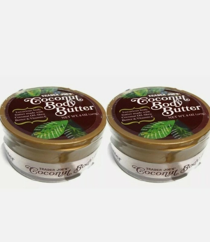 2 Pack Jars Trader Joe’s Body Butter With Coconut Oil & Shea Butter 8oz x 2=16oz