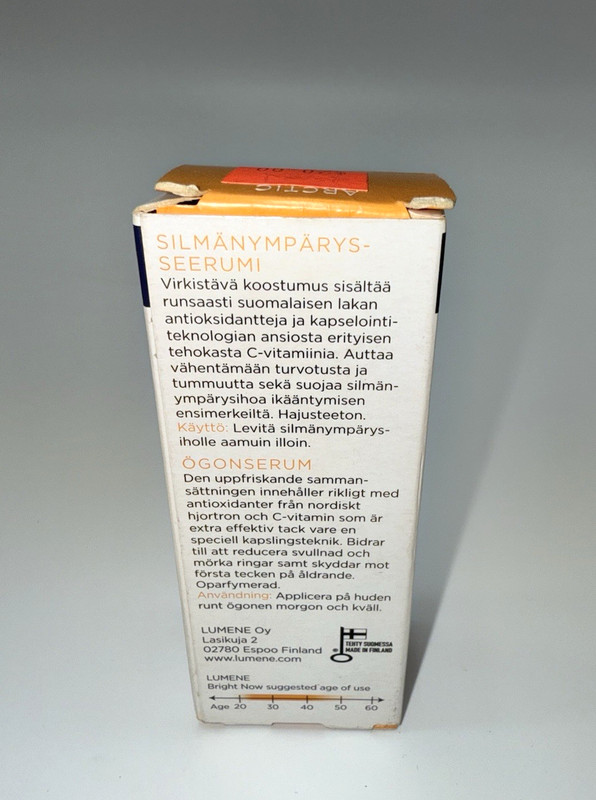 Lumene Bright Now Vitamin C Eye Roll-On Serum Dark Circles Puffiness New gallery