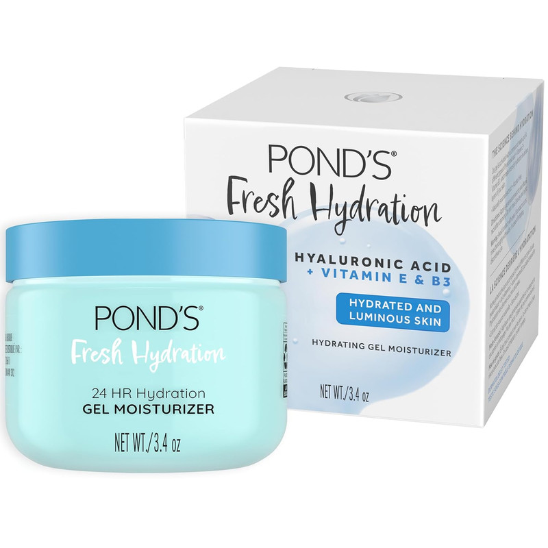 Hyaluronic Acid, Vitamin E & B3 Gel Face Moisturizer for 24 Hour Hydration and L