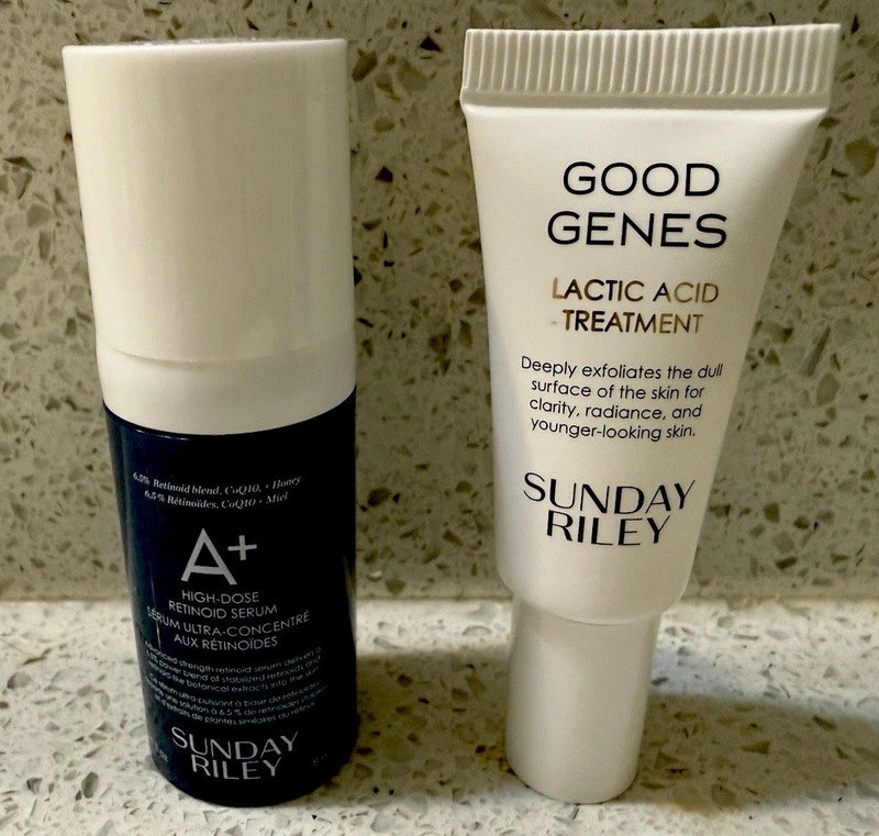 SET OF 2: SUNDAY RILEY A+ HIGH DOSE RETINOID SERUM & GOOD GENES TRAVEL MINI DUO