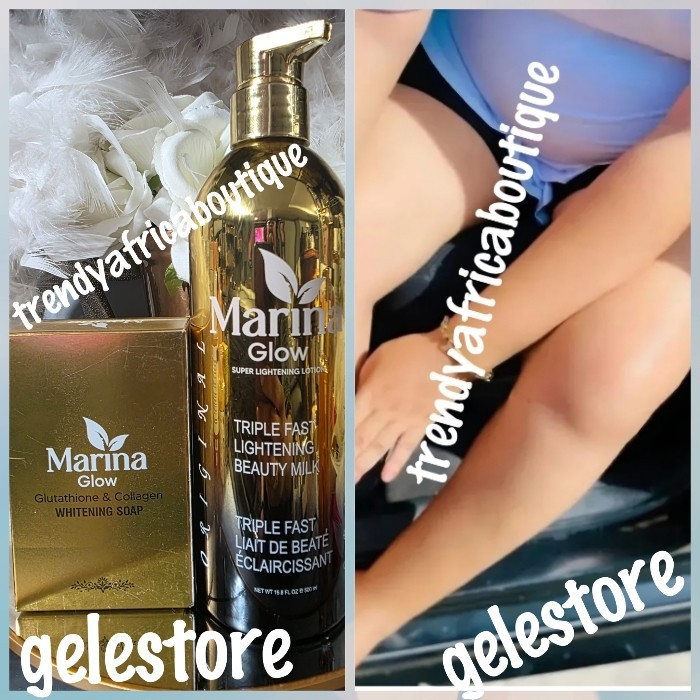 2pcs. Marina GLOW SUPER lightening Body Milk (Lotion) & Soap. 3riple Fast. 👌