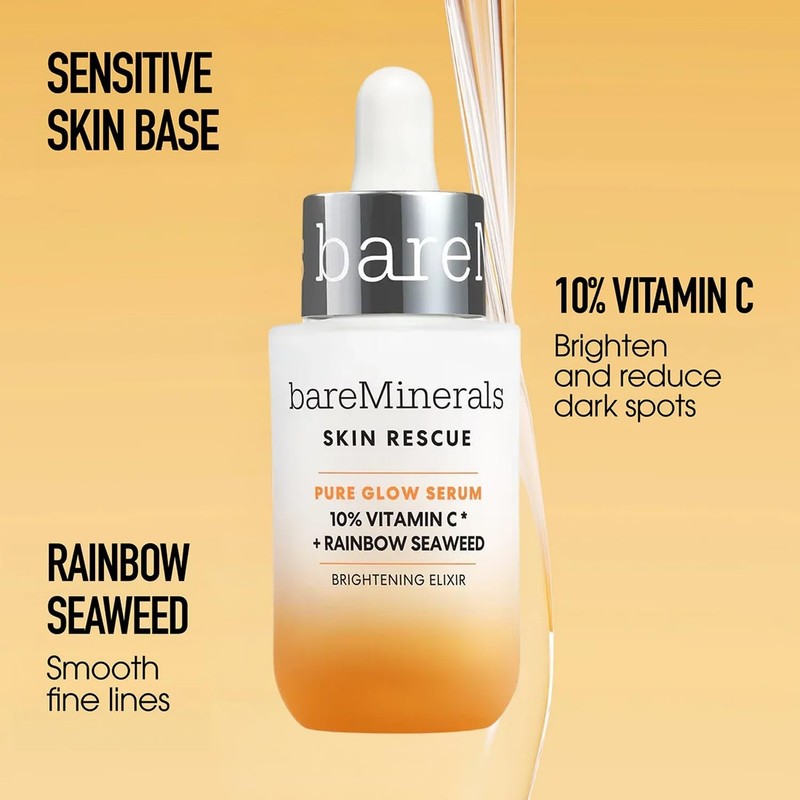 bareMinerals Skin Rescue Pure Glow Serum 10% Vitamin C 1 fl oz New Sealed gallery
