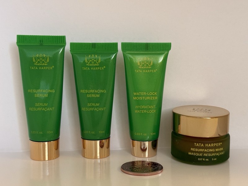 TATA HARPER Resurfacing Serum(2X),WaterLock Moisturizer,Resurfacing Mask 4pc Set