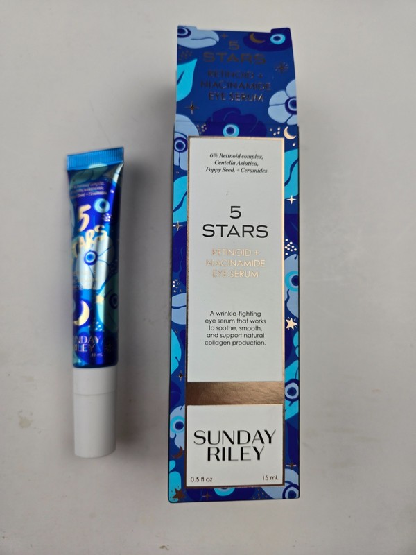 Sunday Riley 5 Stars Retinol + Niacinamide Anti Aging Eye Serum Dark Circles and
