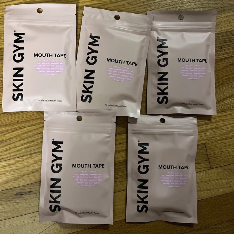 Lot of 5 - Skin Gym Mouth Tape 30 Individual Mouth Tapes, Sealed gallery