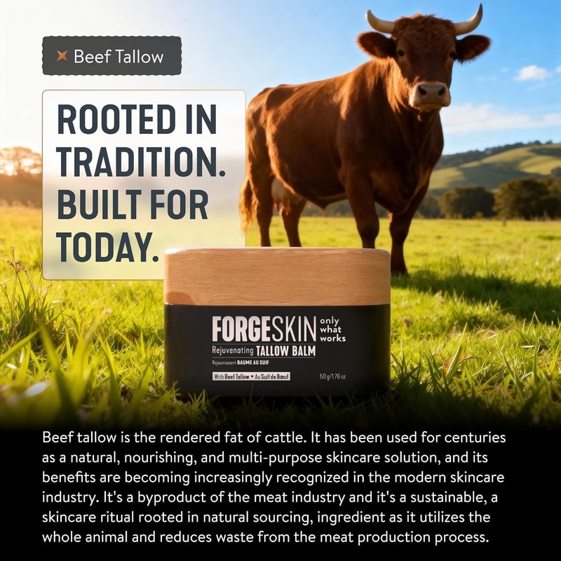 Forge Skin Men's Wrinkle Defense Beef Tallow Balm for Skin |Beef Tallow for men. gallery