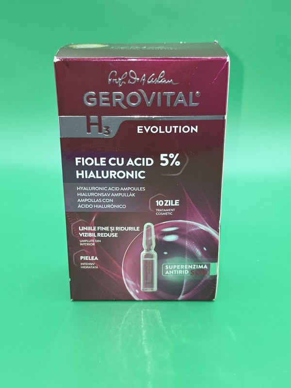 Gerovital H3 Evolution Hyaluronic Acid ampoules, 5% 10 vials x 2 ml #L14