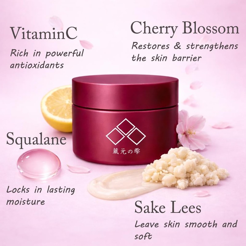 Japanese cherry blossom face cream Face Moisturizer Hydrating Sakura Rice Vit... gallery
