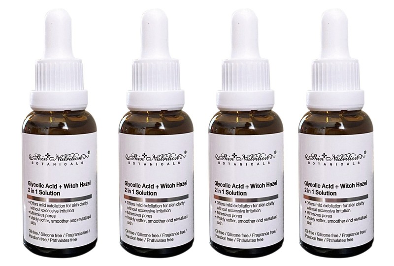 4 Pack, Skin Nutritions Botanicals – Glycolic Acid + Witch Hazel AHA, NEW SEALED