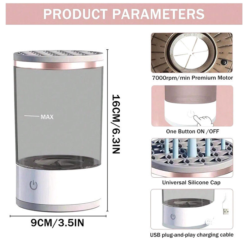 Electric Makeup Brush Cleaner Machine Portable Automatic USB Brush Cleaning Tool gallery