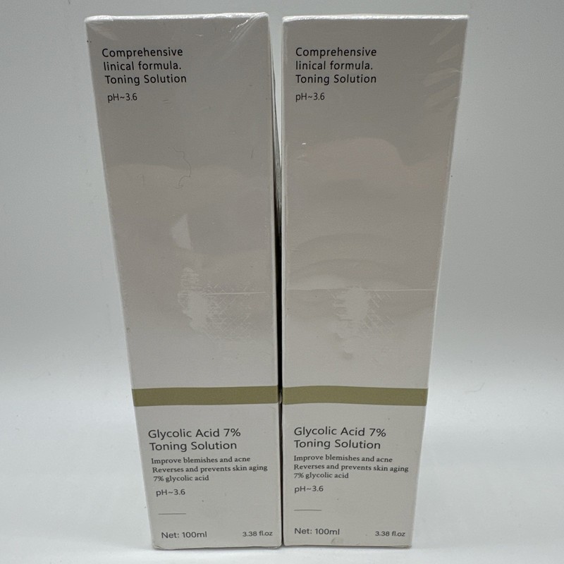 Glycolic Acid 7% Toning Solution 100 ml 3.38 fl oz Sealed Exp 2027 (2 Pack)